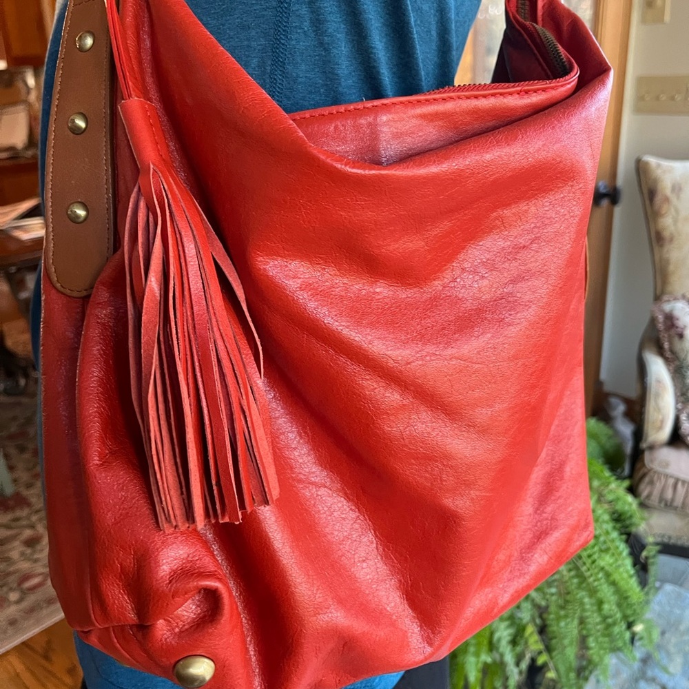 Orange Latico hobo shoulder bag